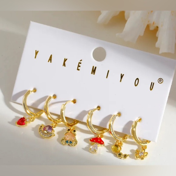 Disney Jewelry - 14K Gold Disney Alice In Wonderland Theme Hoop Mismatched Earring Set Character